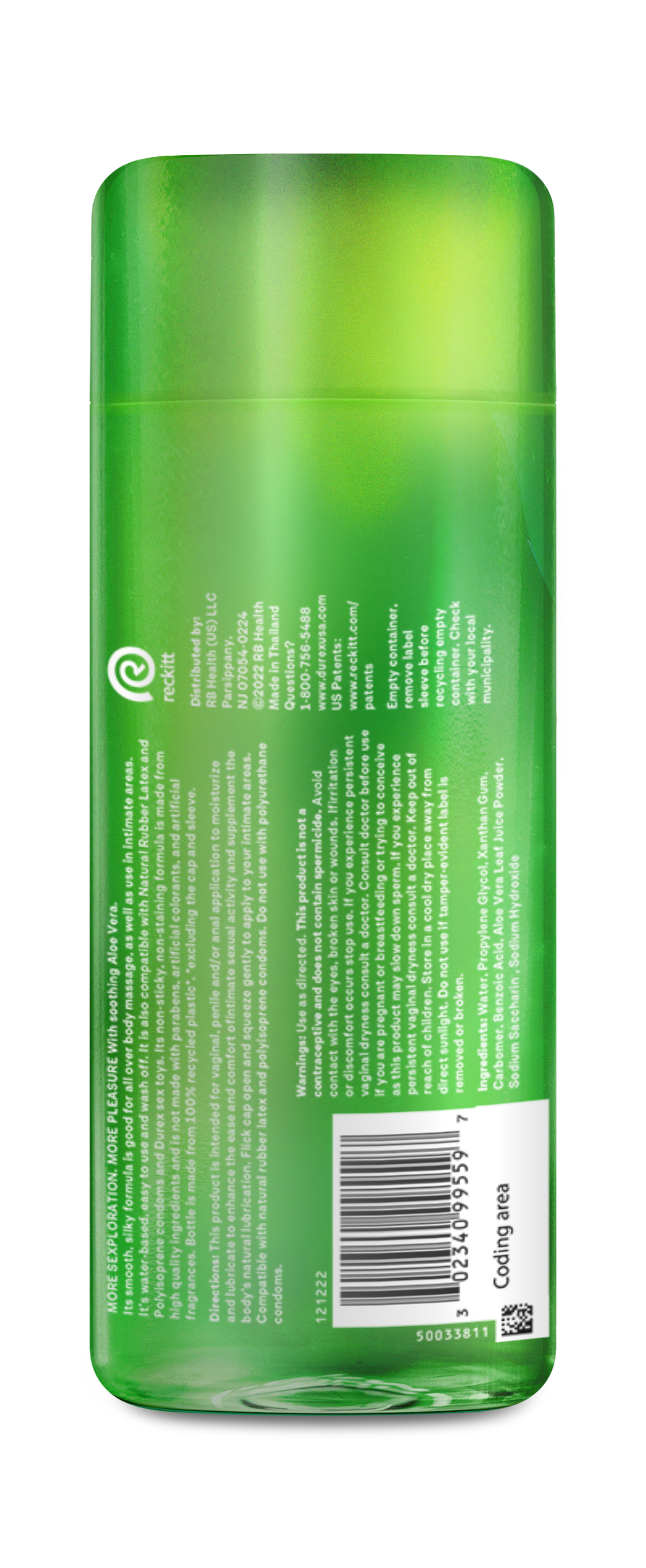 Durex Water Based Lubes backside product image
