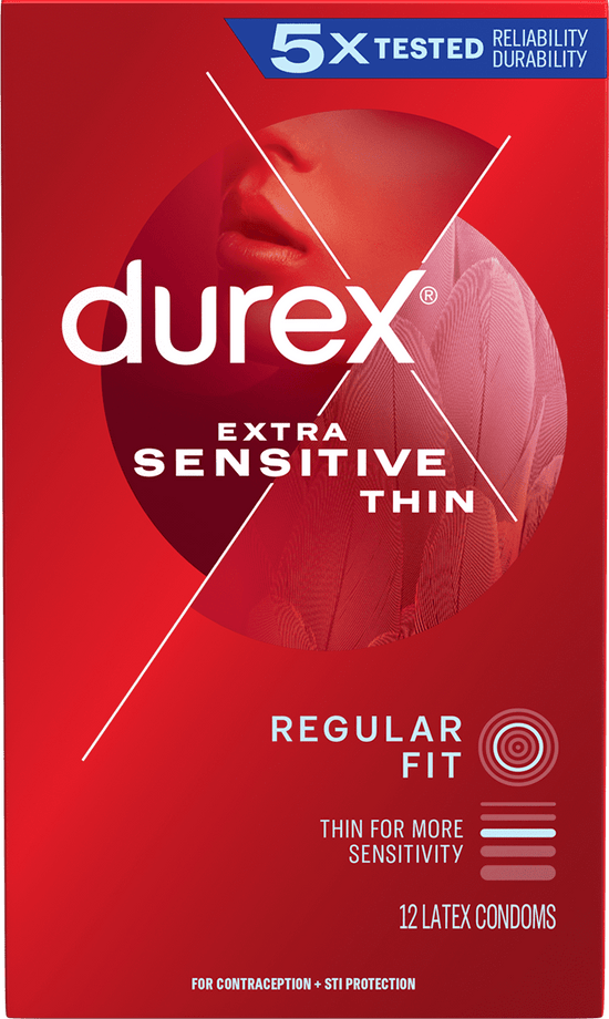 Durex Sensitive Thin Regular 12ct packshot front image