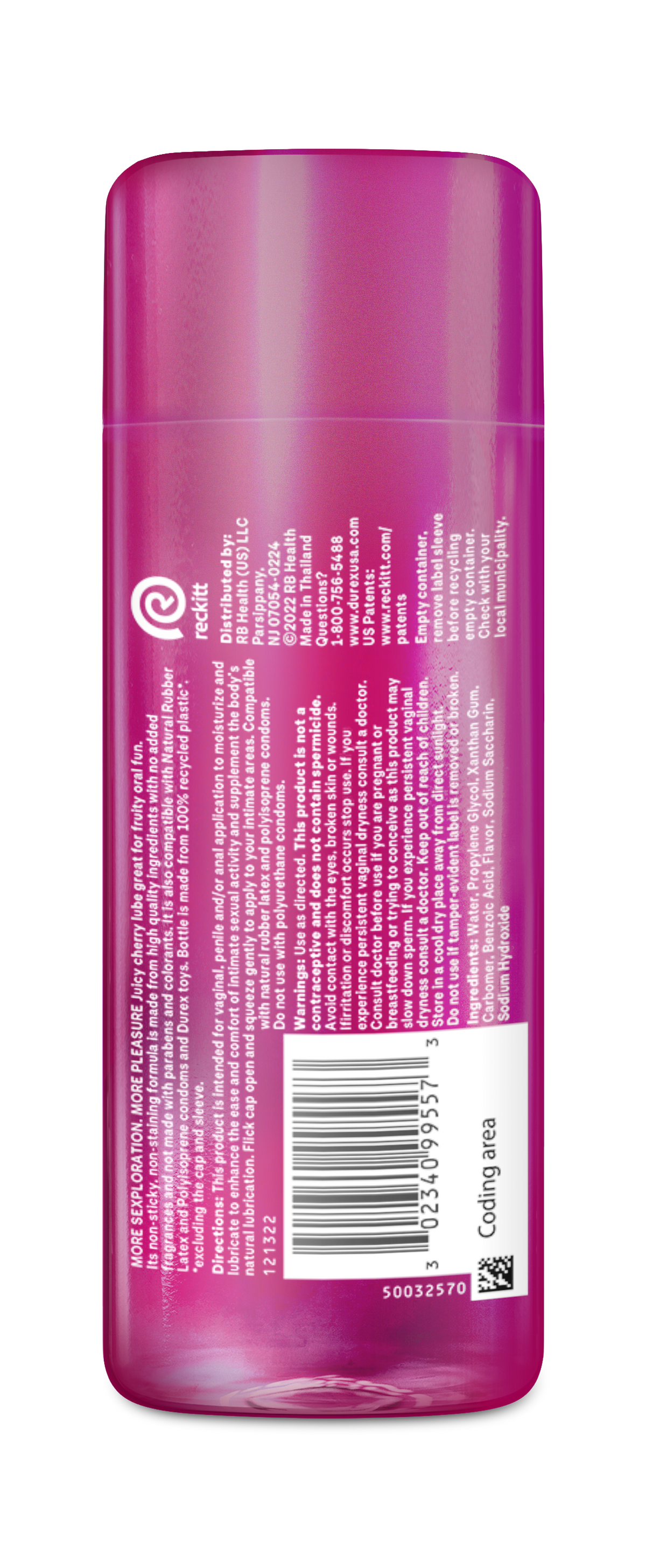 Durex<sup>®</sup> Juicy Play Cherry Flavored Personal Lubricant, 3.38 fl oz