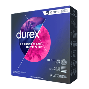 Durex Performax Intense Regular 24ct left faced package