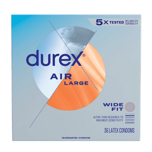 Durex Air Large Wide Fit 36 latex condoms pack