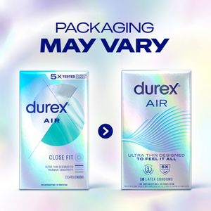 Durex air close fit ultra thin updated package