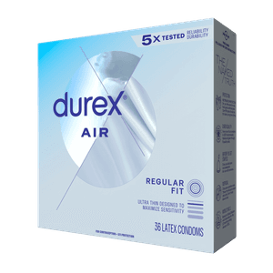 Durex Air Regular Fit 36ct left faced package