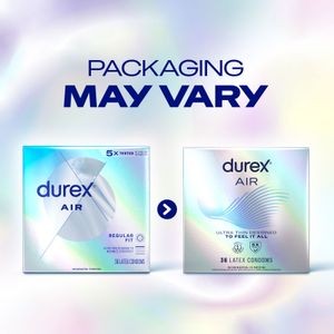 Durex air 36 latex condom updated package