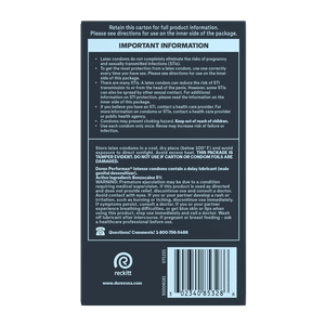 Durex Performax Intense Regular 12ct rear view of package