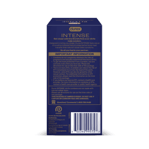 Durex intense premium reae side of pack