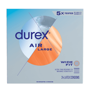 Durex Air Large Wide Fit 24 latex condoms pack